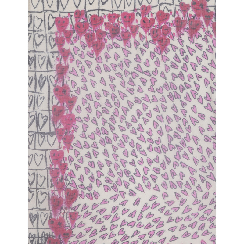 Zadig & Voltaire hearts print modal scarf 135cm, imported from the UK