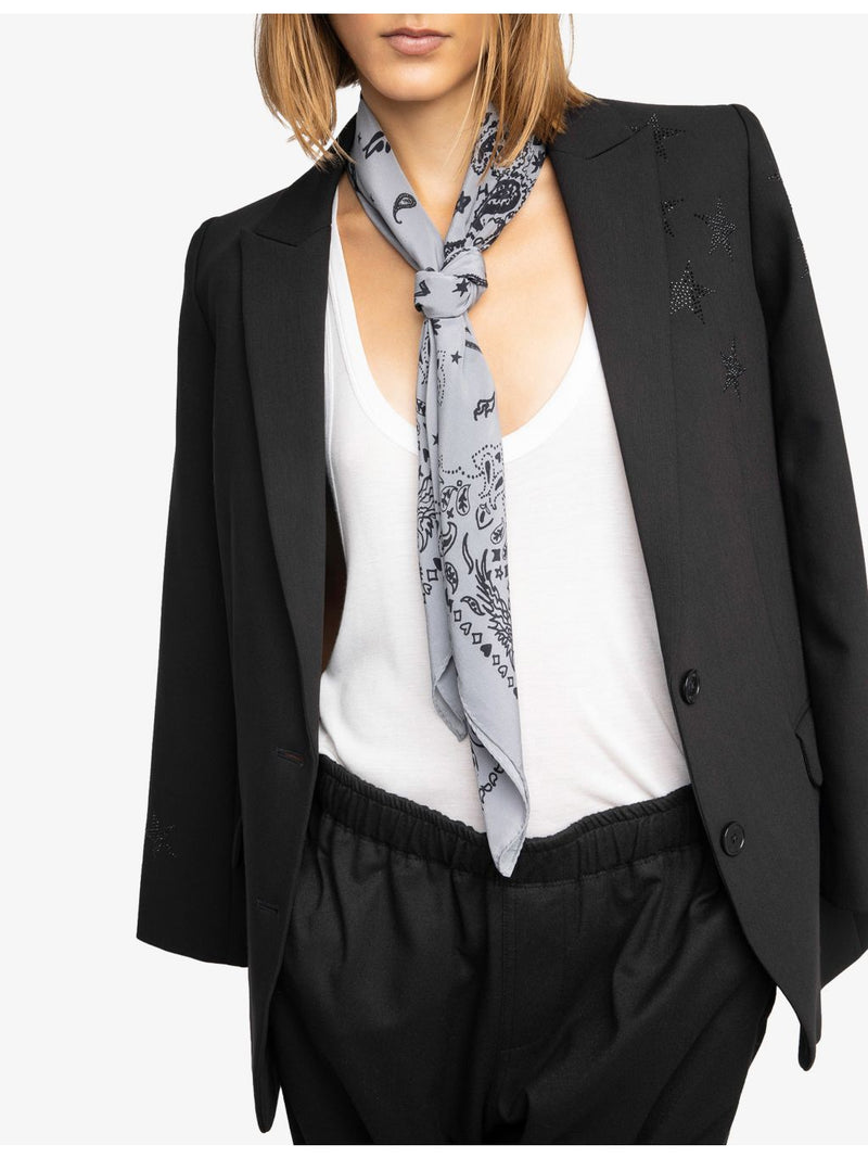 Zadig&Voltaire Blondie bandana square silk scarf 85cm (British brand)