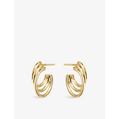 selfridges Shaun Leane Bound Size 3 Yellow Gold Vermeil Hoop Earrings- Buy online at McGrocer