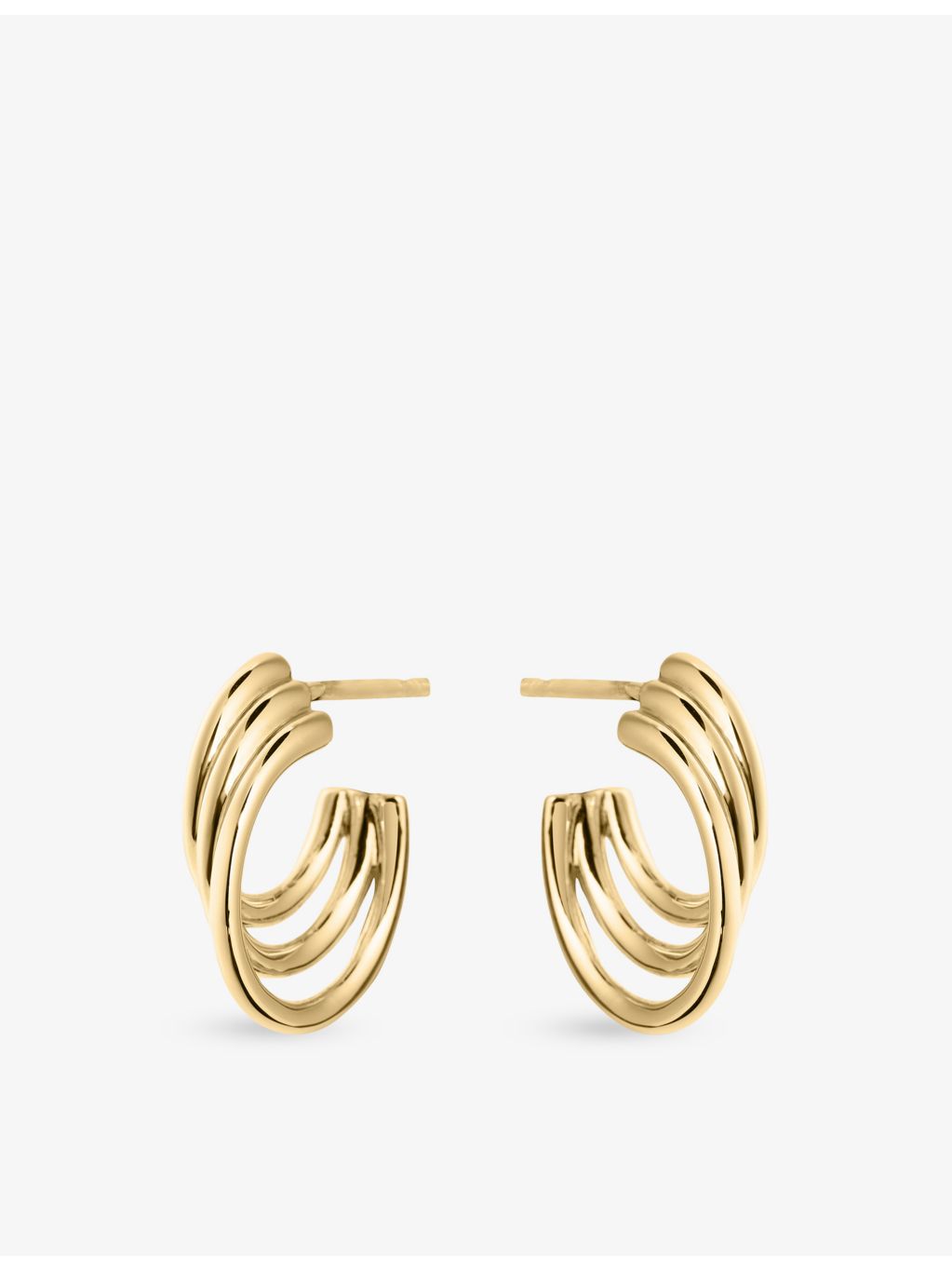 Bound Size 3 Yellow Gold Vermeil Hoop Earrings