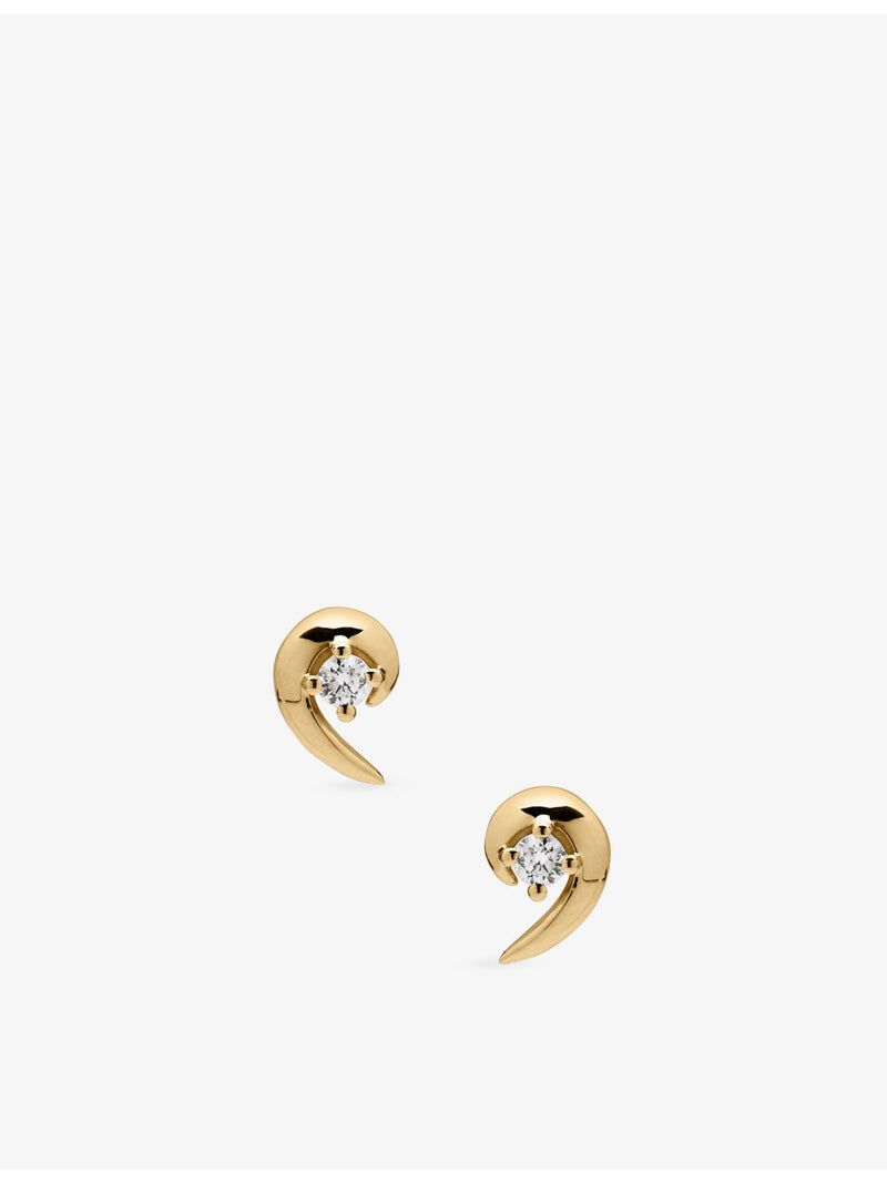 Shaun Leane diamond stud earrings 18ct gold vermeil, imported from the UK