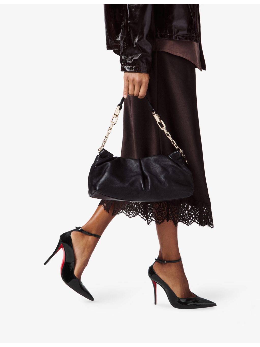 Christian Louboutin Eva Nappa-Leather shoulder bag with chain strap, UK version