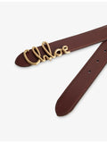 Chloe logo-plaque leather belt 3cm, imported from the UK