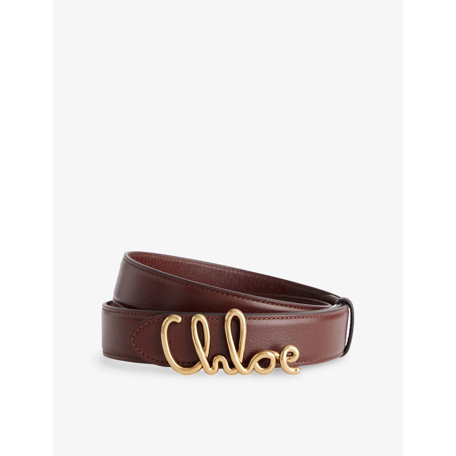 Logo-Plaque Leather Belt - S