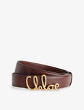 Chloe Logo-Plaque Leather Belt