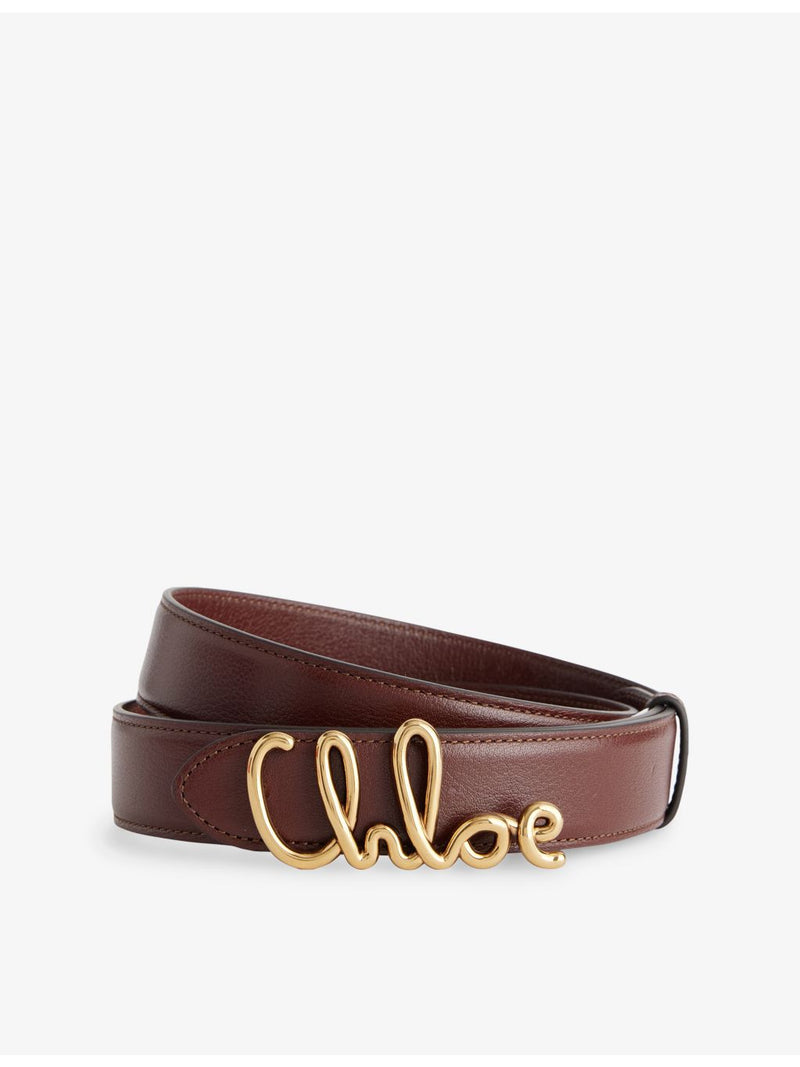 Chloe logo-plaque leather belt 3cm, imported from the UK