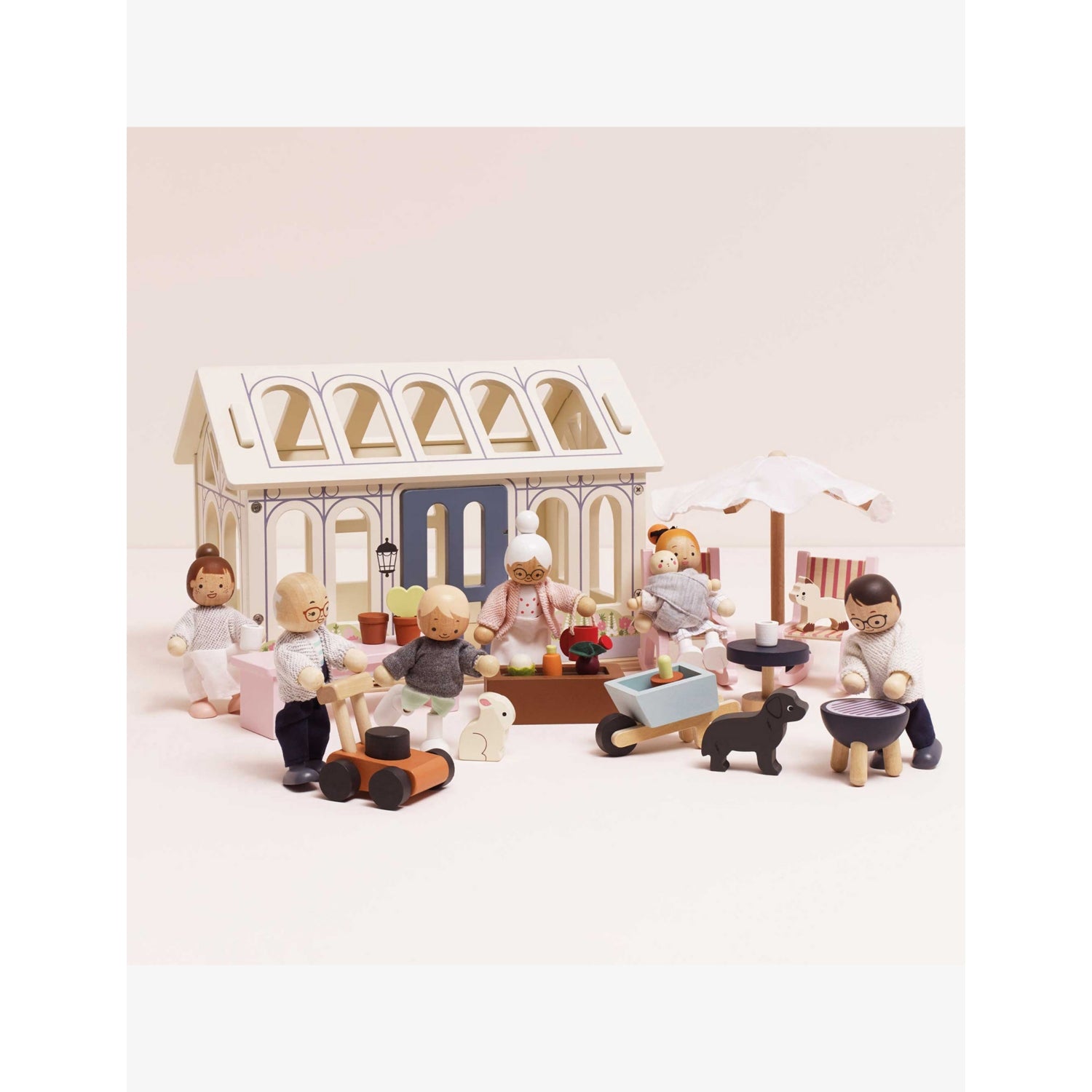 Le Toy Van wooden dollhouse conservatory playset, UK version