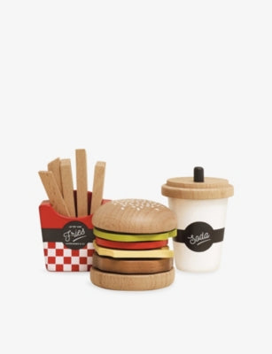 Le Toy Van hamburger wooden playset with fries and drink - British product