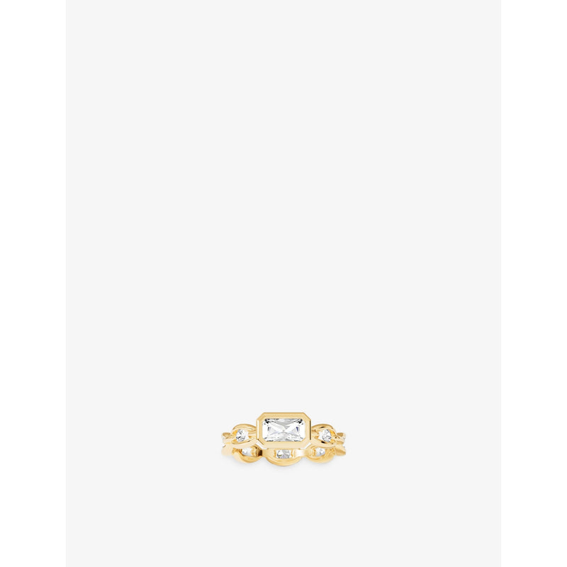 Soleil Éclat Chain 18ct Gold-Plated Ring - M