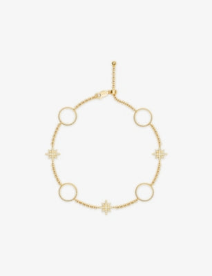 APM Monaco White Nacre Météorites 18ct Yellow Gold-Plated Bracelet