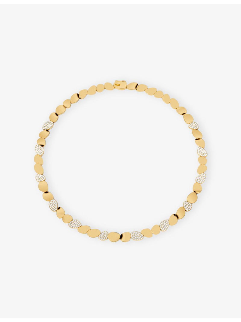 APM Monaco gold-plated cubic zirconia choker necklace 40cm - British product
