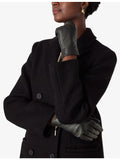 Whistles zipped leather gloves with gold-tone hardware, UK version