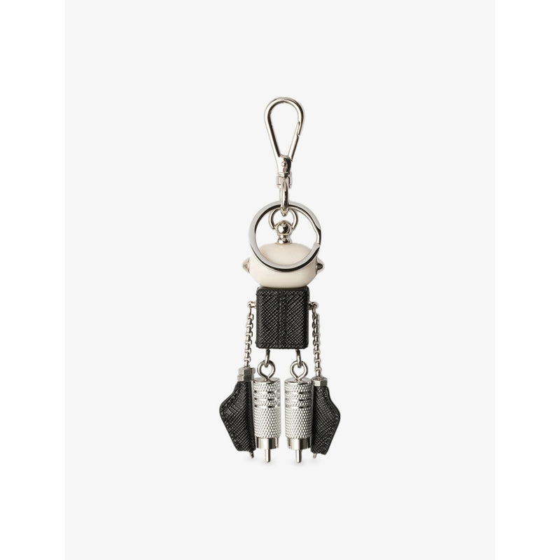 Prada robot bag charm in Saffiano leather, imported from the UK