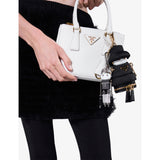 Prada robot bag charm in Saffiano leather, imported from the UK