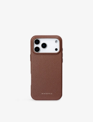 MINTAPPLE grained leather iPhone 17 Pro Max case - British product