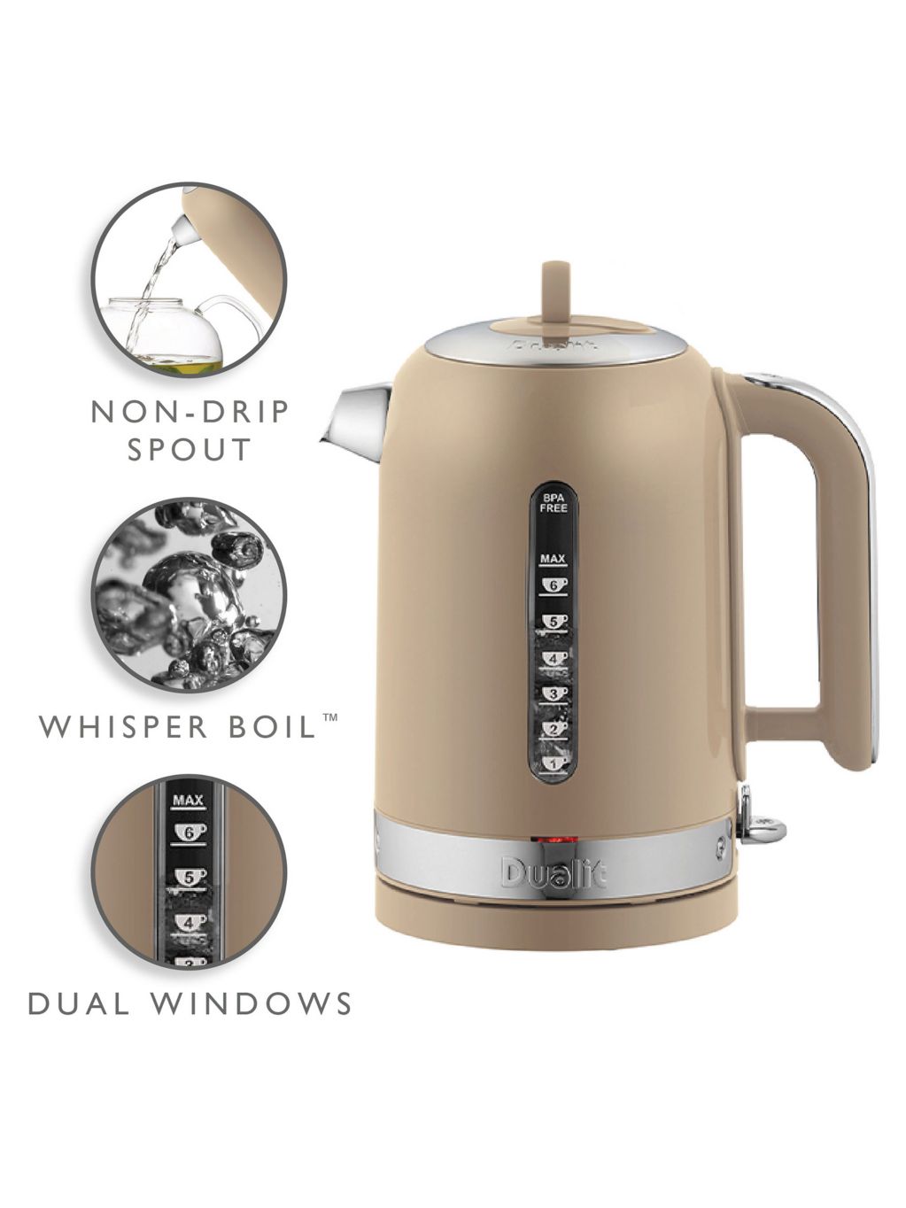 Dualit Classic 1.7L kettle, imported from the UK