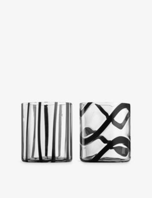 Cyrcus Glass Tumblers Set of Two - BLACK