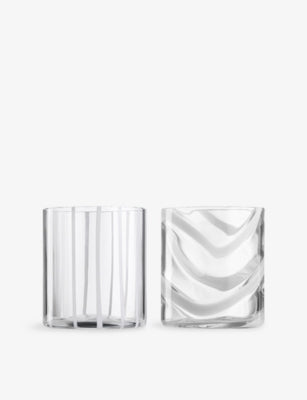 Cyrcus Glass Tumblers Set of Two - WHITE