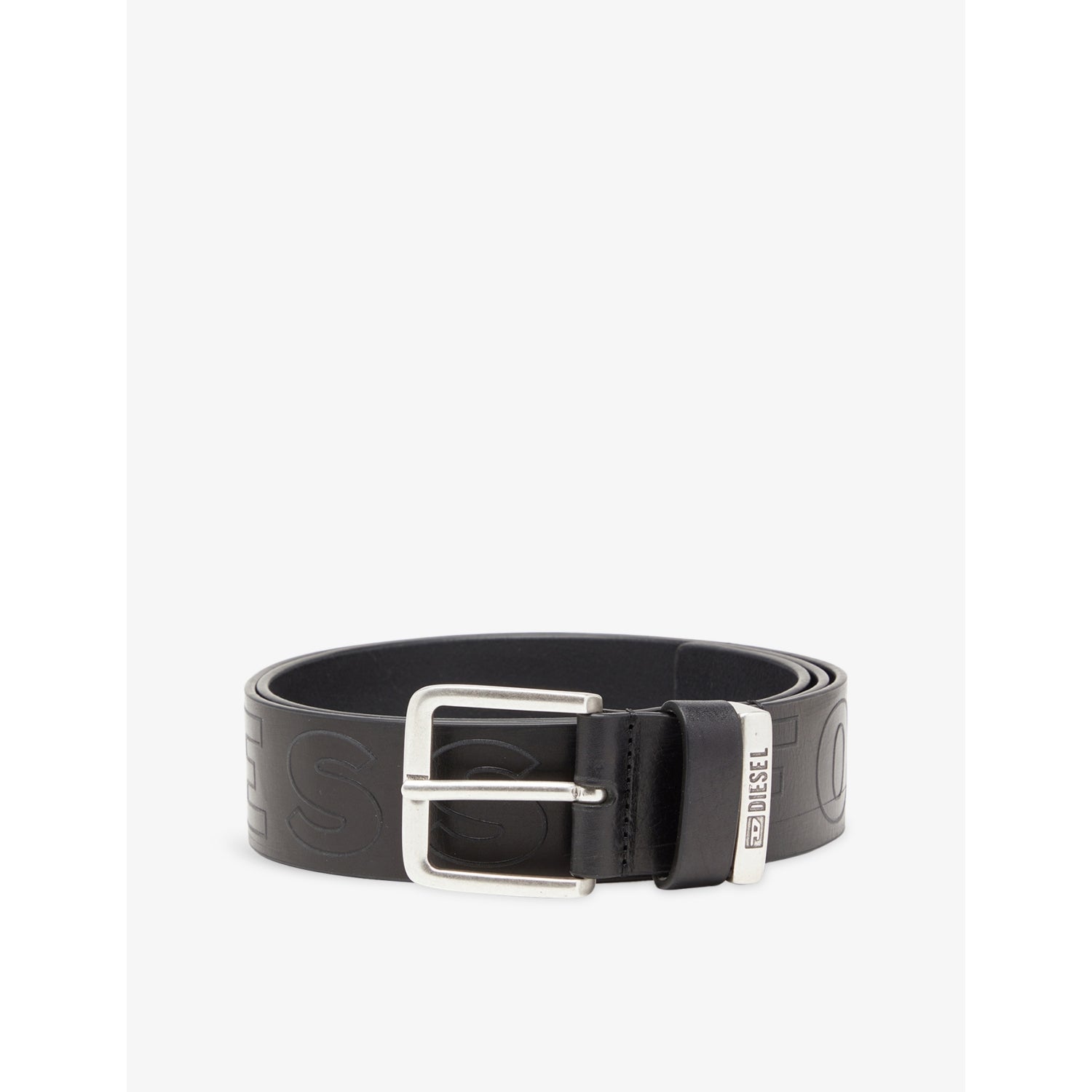 B-Fsl Outline Embossed-Lettering Leather Belt - 30