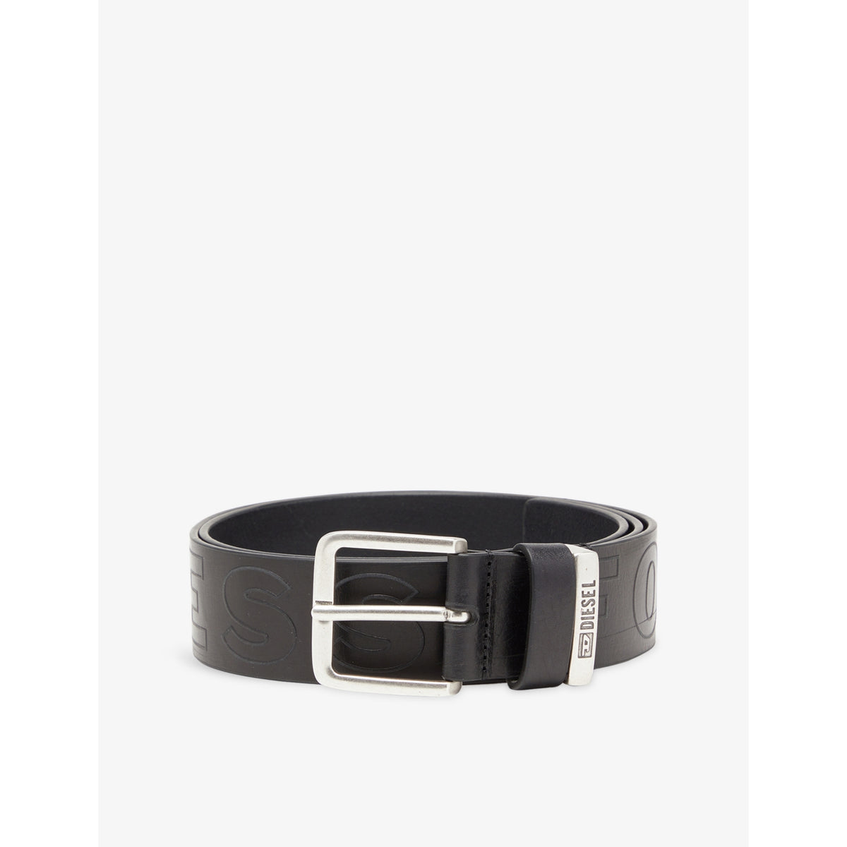 B-Fsl Outline Embossed-Lettering Leather Belt - 30