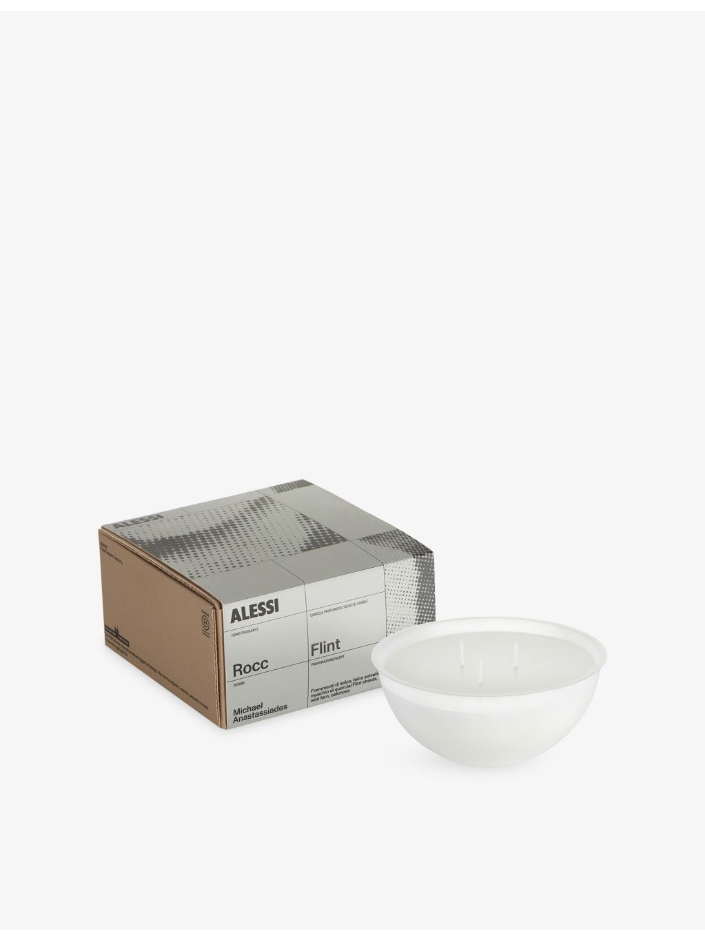 Alessi Rocc Flint scented candle refill 250g by Michael Anastassiades - British product