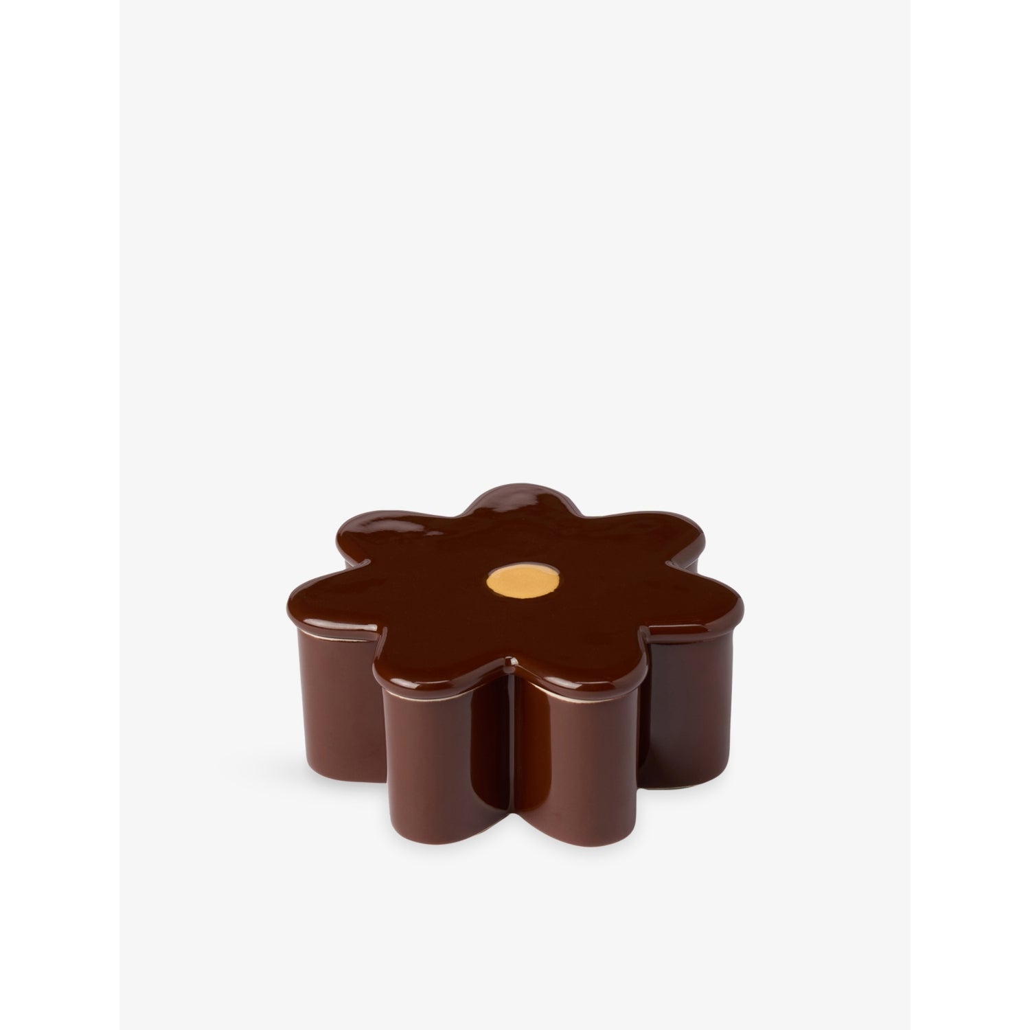 Oddments Bits And Bobs Stoneware Trinket Box - BROWN YELLOW