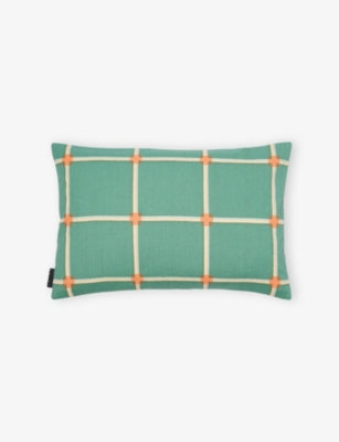 The Conran Shop Cuba Checked Cotton Cushion with Dory Embroidery 40 x 60cm