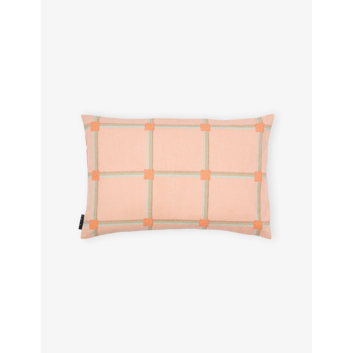 Cuba Checked Cotton Cushion - BLUE