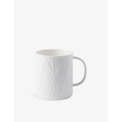 selfridges The Conran Shop Sketch Criss Cross Embossed Porcelain Mug- Buy online at McGrocer