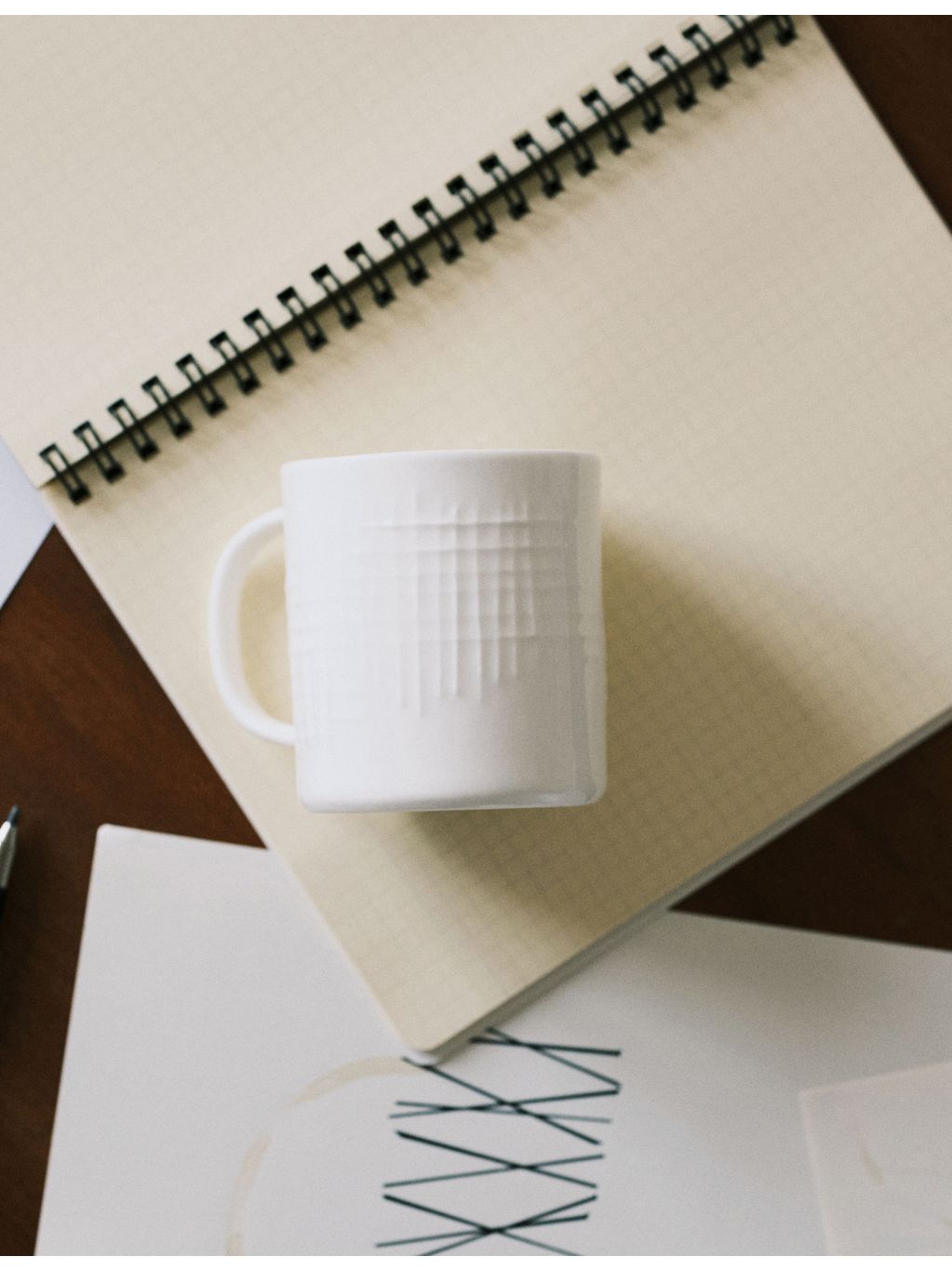 The Conran Shop Sketch Grid porcelain mug 7cm (British brand)