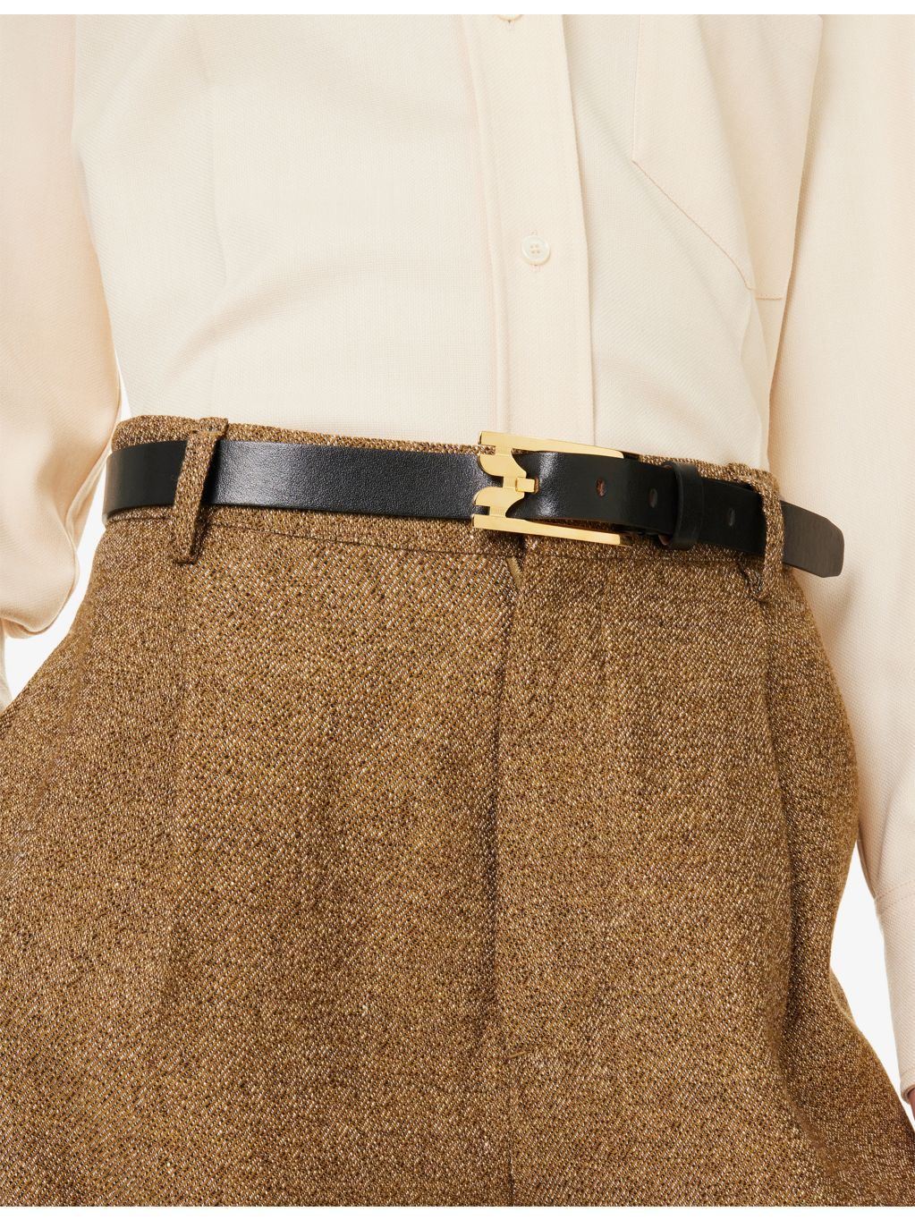 Victoria Beckham curved side leather belt 100cm (British brand)