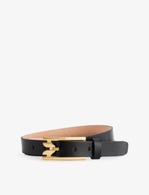 Victoria Beckham Curved Side Leather Belt 100cm
