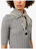 Totême signature monogram silk scarf 56cm by 58cm, imported from the UK