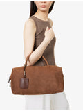 Max Mara brand-embossed nubuck-leather tote bag large - British product