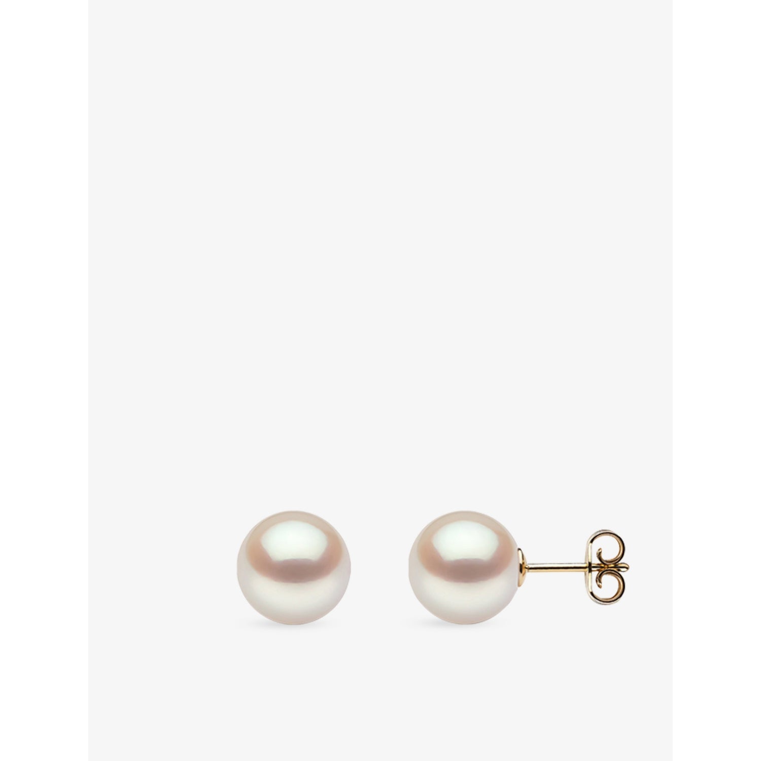 Yoko London 18ct yellow gold pearl stud earrings 9-10mm, UK version