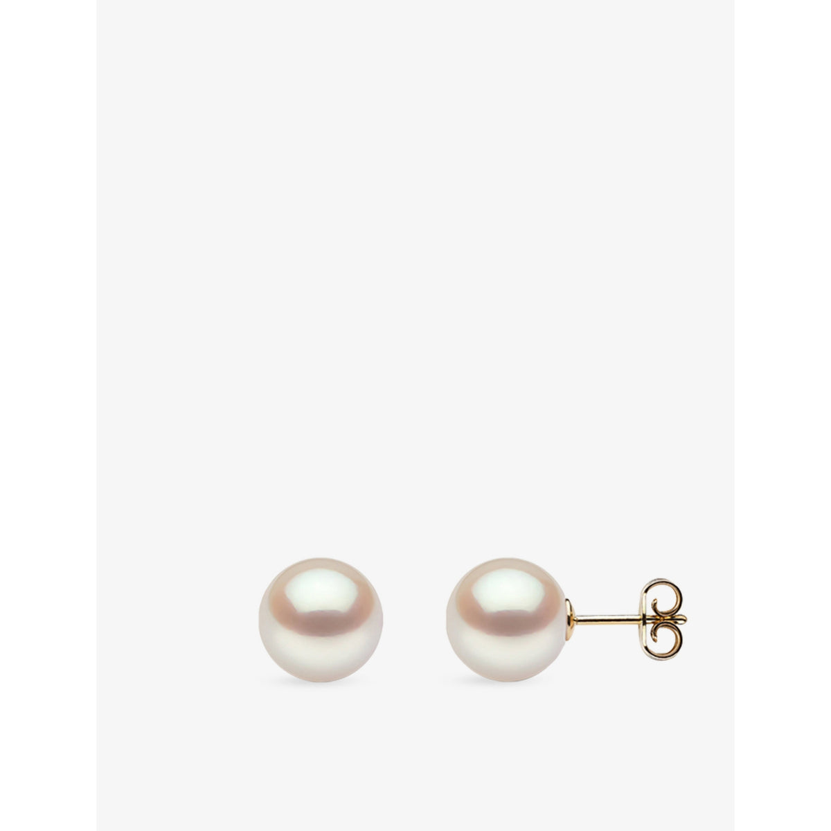 Yoko London 18ct yellow gold pearl stud earrings 9-10mm, UK version