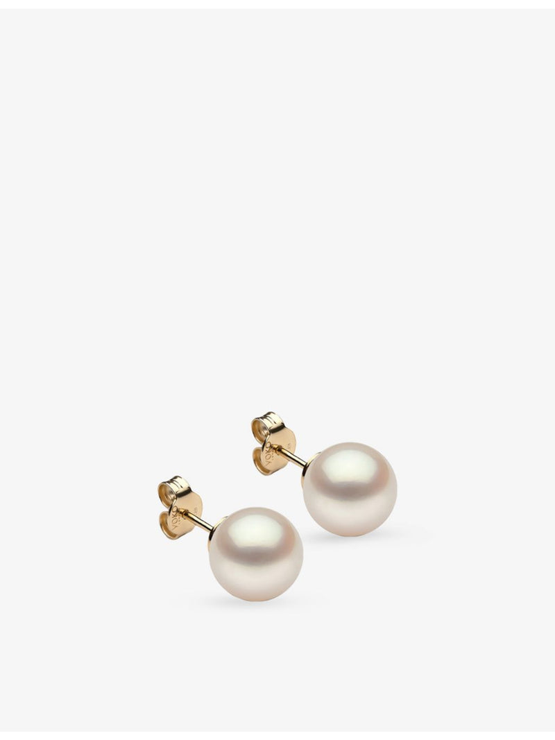 Yoko London 18ct gold pearl stud earrings 10-11mm, imported from the UK
