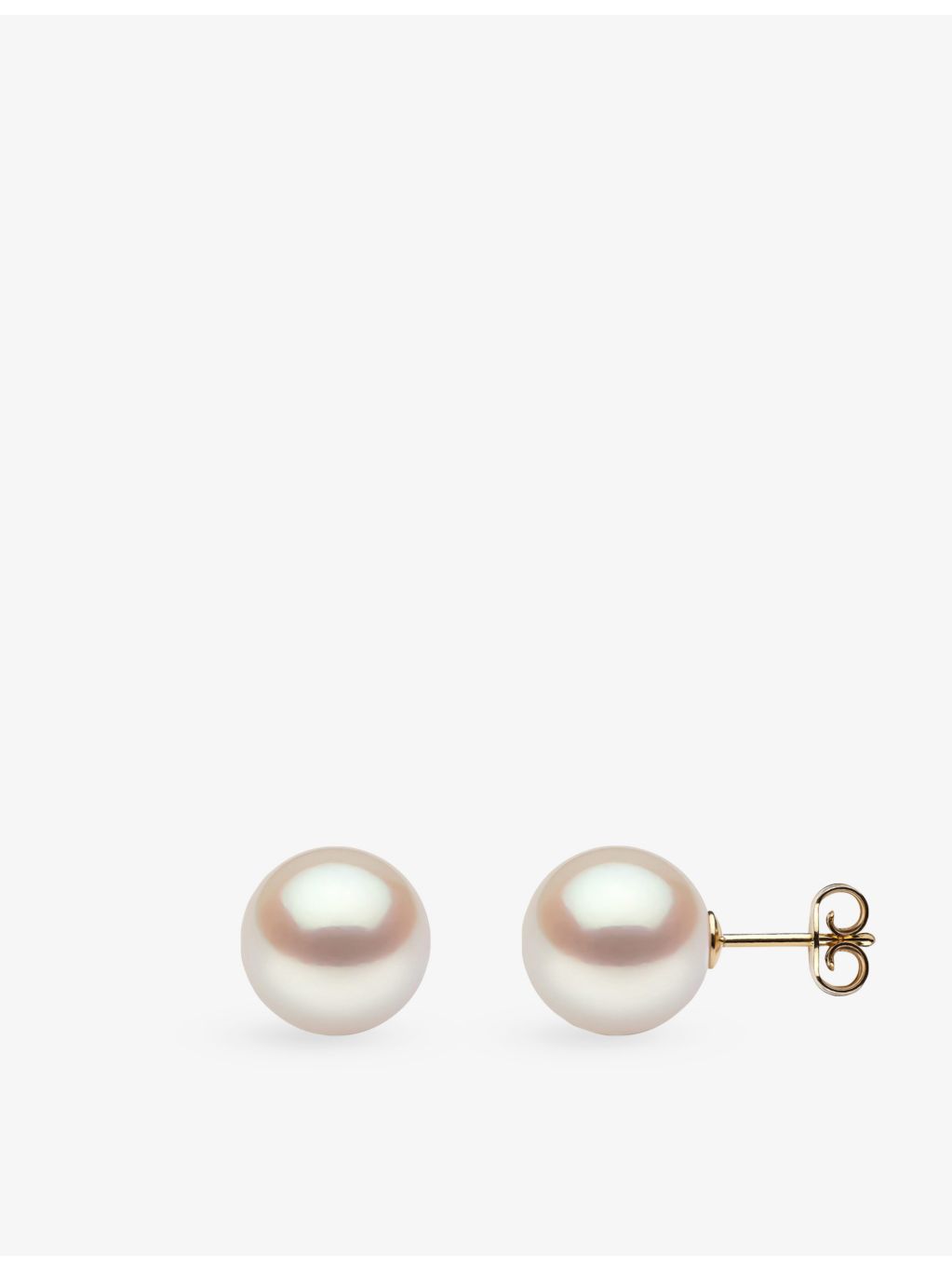 Yoko London 18ct gold pearl stud earrings 10-11mm, imported from the UK