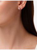 Yoko London pink cultured pearl stud earrings 18ct white gold - British product