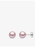 Yoko London pink cultured pearl stud earrings 18ct white gold - British product