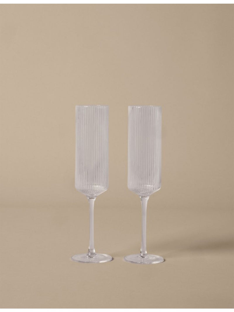 ferm LIVING Ripple champagne flutes set of two 23cm - British product