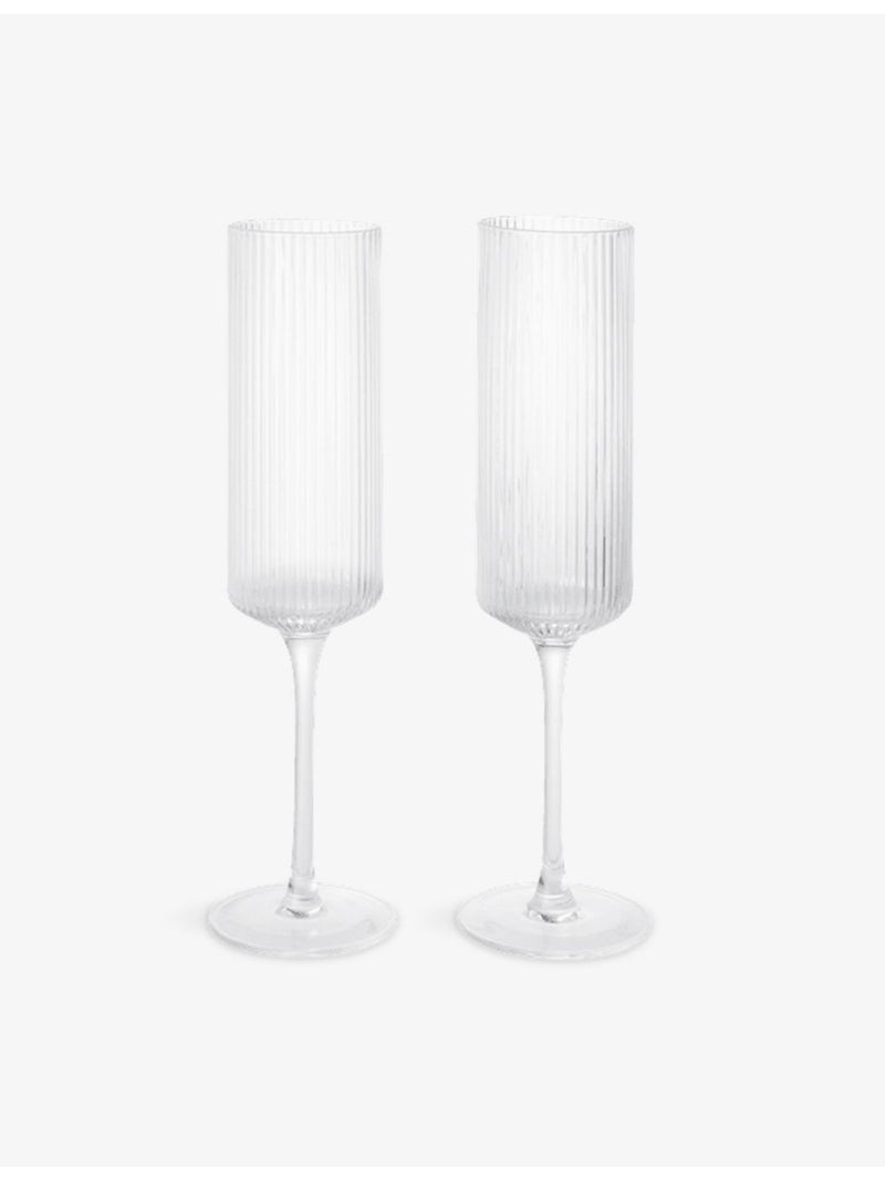 ferm LIVING Ripple champagne flutes set of two 23cm - British product