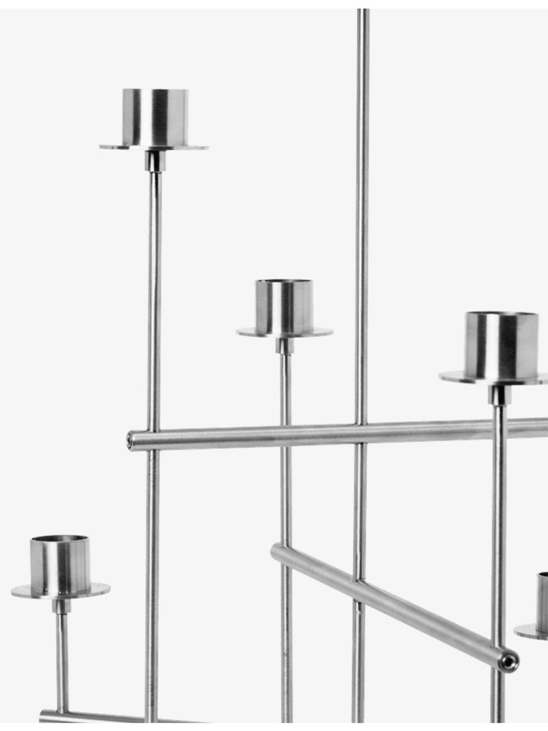 ferm LIVING Elysia stainless steel candelabra 41.7cm - British product