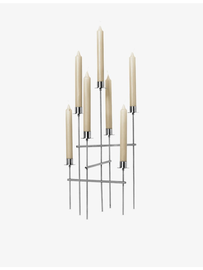 ferm LIVING Elysia stainless steel candelabra 41.7cm - British product