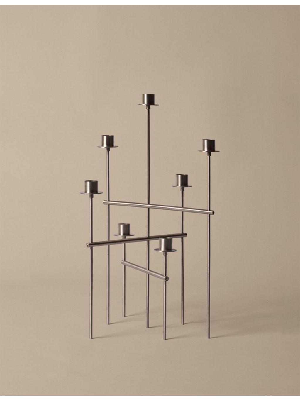 ferm LIVING Elysia stainless steel candelabra 41.7cm - British product