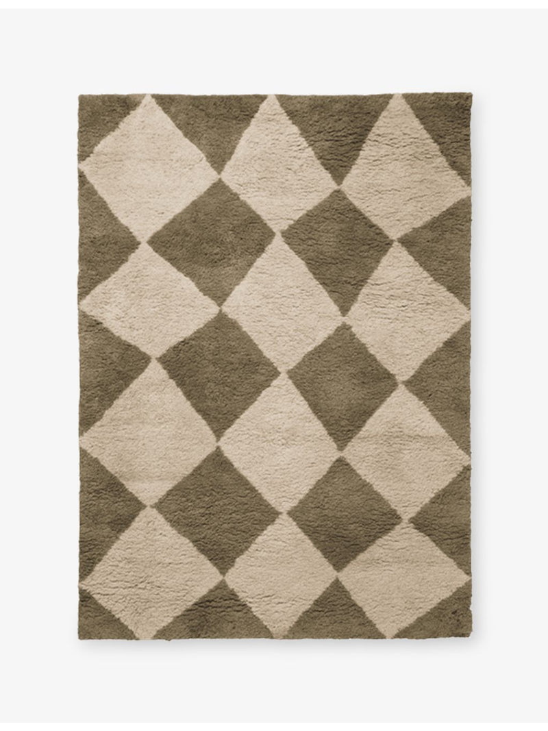 ferm LIVING tufted wool rug diamond pattern 200x140cm (British brand)