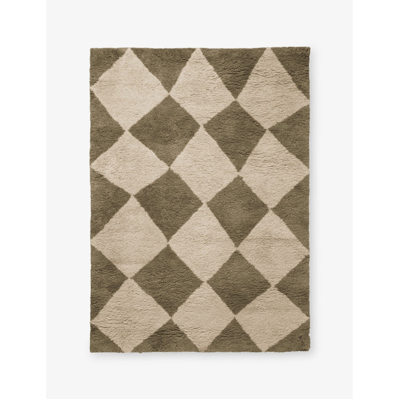 ferm LIVING tufted wool rug diamond pattern 200x140cm (British brand)