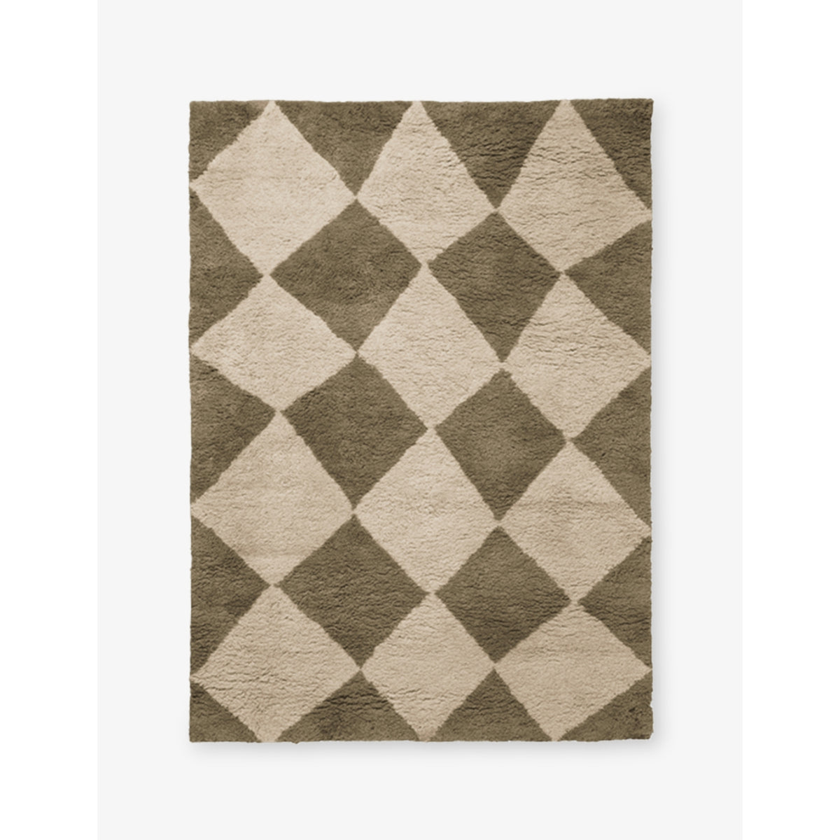 ferm LIVING tufted wool rug diamond pattern 200x140cm (British brand)