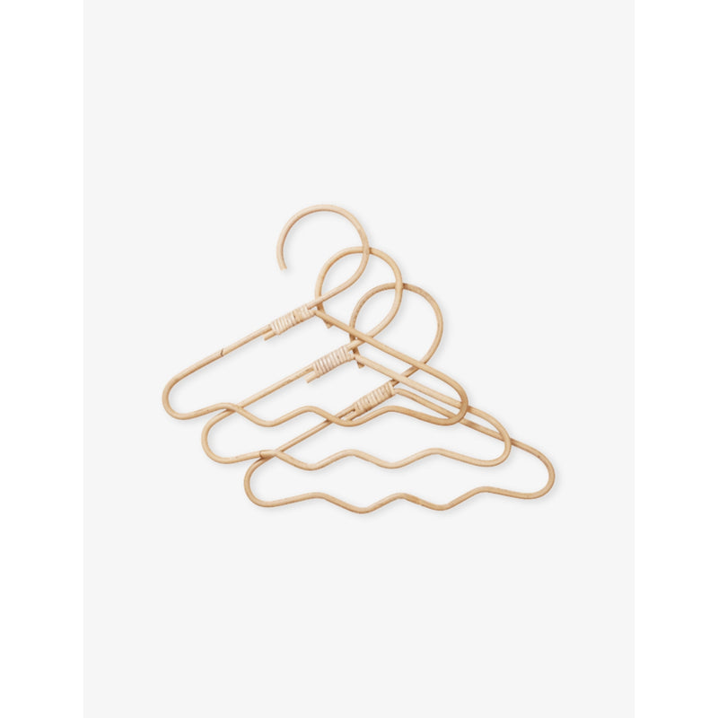 ferm LIVING Wavi rattan clothes hangers set of three - British product