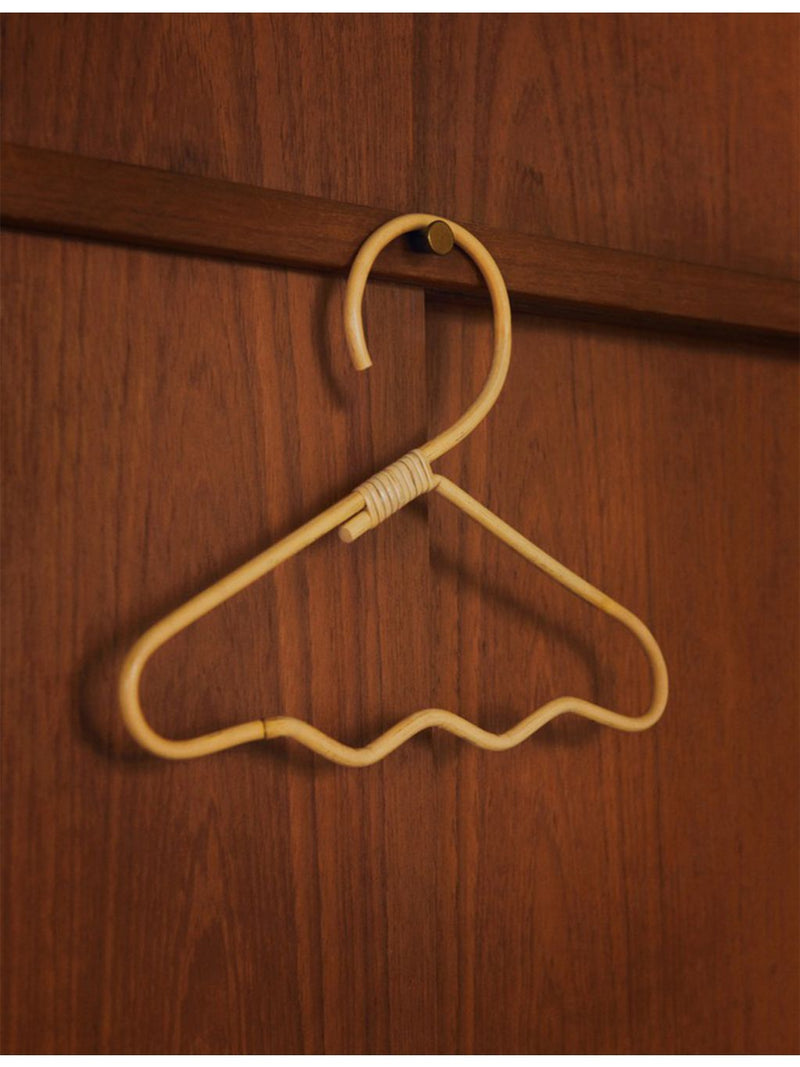 ferm LIVING Wavi rattan clothes hangers set of three - British product